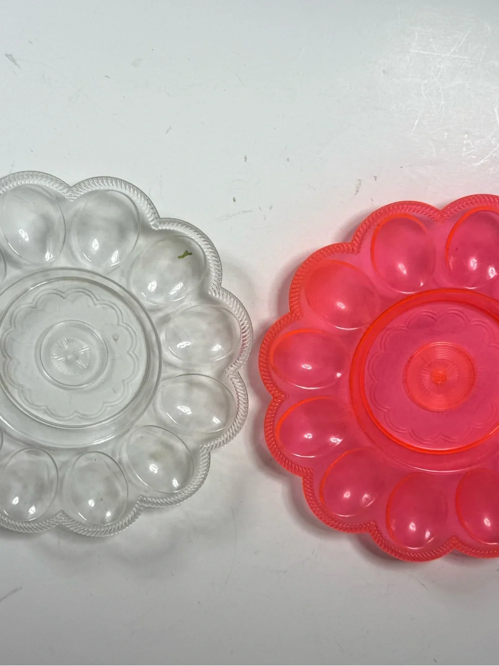 Clear and Pink Plastic Egg Tray Platter - Party Serving Tray